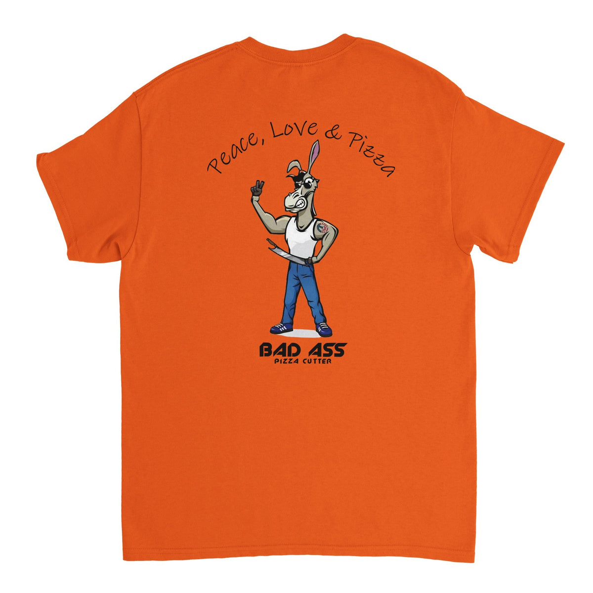 BAD ASS Peace, Love & Pizza T-shirt - BAD ASS Pizza Cutter