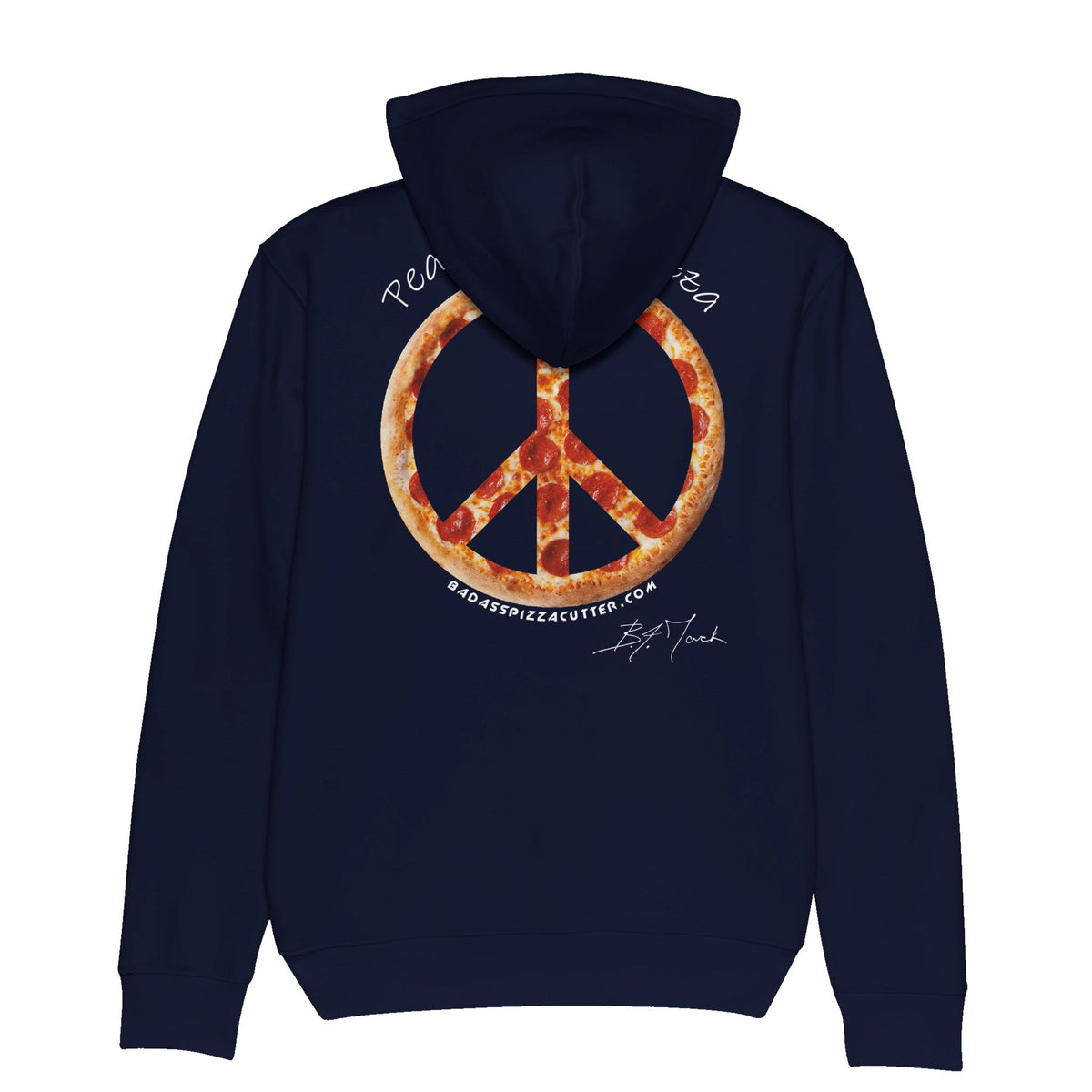 Peace, Love & Pizza Pullover Hoodie - BAD ASS Pizza Cutter