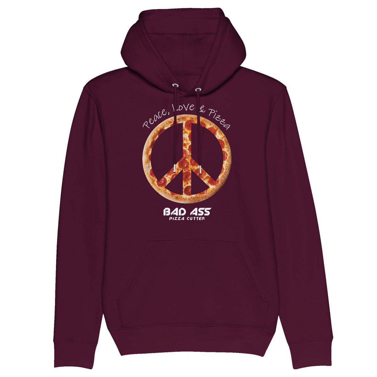 Peace, Love & Pizza Pullover Hoodie - BAD ASS Pizza Cutter